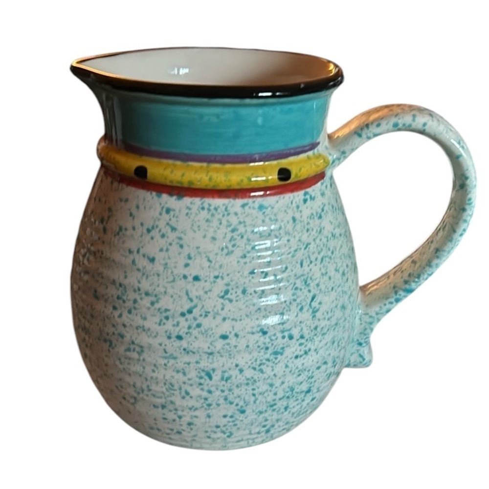 Vintage Treasure Craft Paradise Stoneware Large Pitcher 96 oz Southwestern Motif - Picture 2 of 7